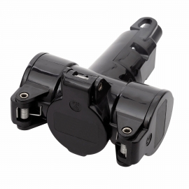 e66 BLACK THERMOPLASTIC TRIPLE PLUG IP20