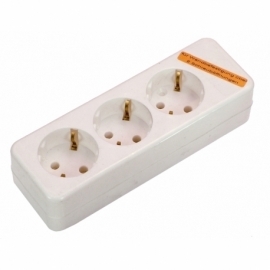 3 way socket outlet white, without any cable 