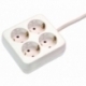 4 way socket outlet "Quadro" white, 1,4m 