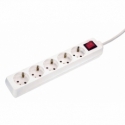 5 way socket outlet white, 1,4m H05VV-F 3G1,0 with