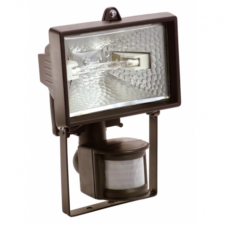 Halogen light with motion detector 150W, black