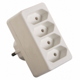 Euro-adapters, 4 way socket outlet white