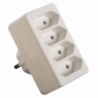 ADAPTADOR EURO, 4 BLOCO TOMADAS BRANCO