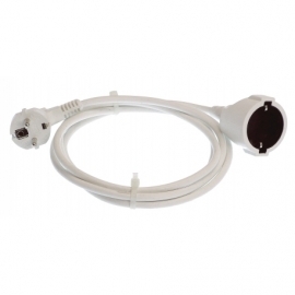 PVC Cable extension 2m H05VV-F 3G1,0 white