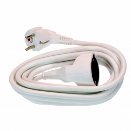 PVC Cable extension 3m H05VV-F 3G1,5 white