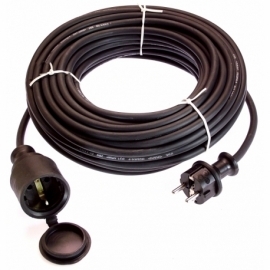 Rubber cable extension 25m H05RR-F 3G1,5 black