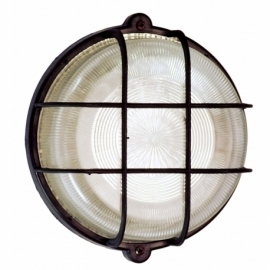 Round light bulkhead black