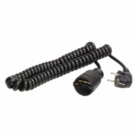 PVC Spiral cable extension H05VV-F 3G1,5 black exp