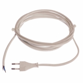 2 pole euro cord 1,5m H03VVH2-F 2x0,75 white