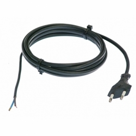 2 pole euro cord 1,5m H03VVH2-F 2x0,75 black