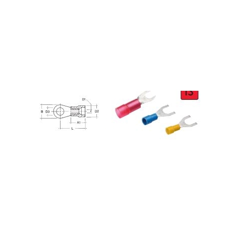 TERMINAL ISOLADO FORQUILHA 1,5-2,5MM2 3MM