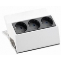 PEGGY WHITE SOCKET 3x SCHUKO IP20 with CLAMP 3m