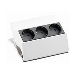 PEGGY WHITE SOCKET 3x SCHUKO IP20 with CLAMP 3m