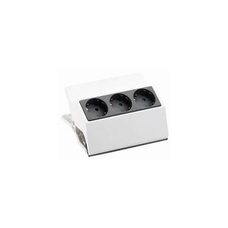 PEGGY WHITE SOCKET 3x SCHUKO IP20 with CLAMP 3m
