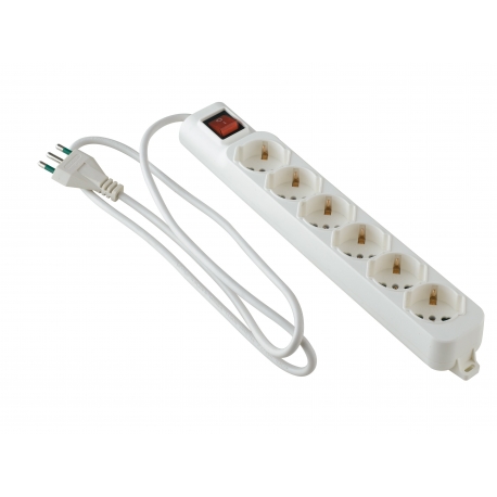 MULTIPRESA 6 SCHUKO CON INTERRUTTORE E CAVO 1,5M C