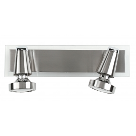 SPOT LED MIAMI ORIENTABILE NIKEL CON VETRO 2XGU10 