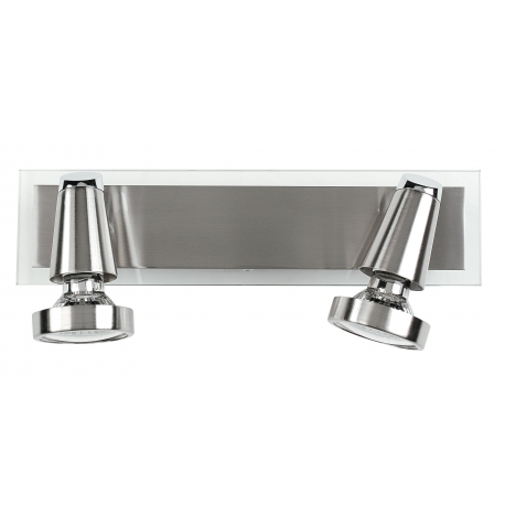 SPOT LED MIAMI ORIENTABILE NIKEL CON VETRO 2XGU10 