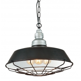 SOSPENSIONE BAZAR NERA 3XE27 46CM