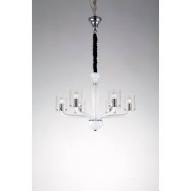 LAMPADARIO AURORA BIANCO 6XE14 68X48CM