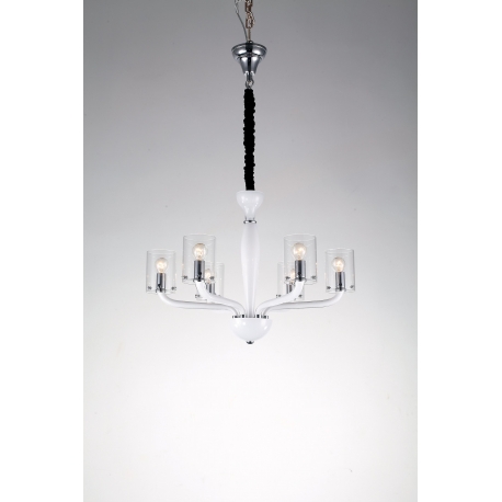 LAMPADARIO AURORA BIANCO 6XE14 68X48CM