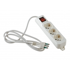 MULTIPRESA 3 SCHUKO CON INTERRUTTORE E CAVO 1,5M C
