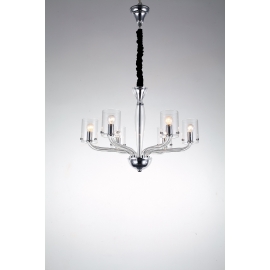 LAMPADARIO AURORA TRASPARENTE 6XE14 68X48CM
