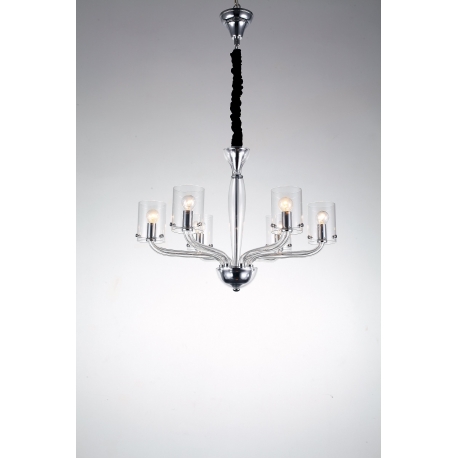 LAMPADARIO AURORA TRASPARENTE 6XE14 68X48CM