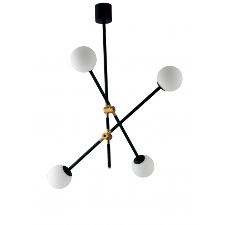 SOSPENSIONE ANTITESI NERA/ORO 4XE14 91X85X18CM