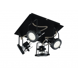 SPOT LED TECHNO ORIENTABILE NERO 4XGU10 5W 1600LM 