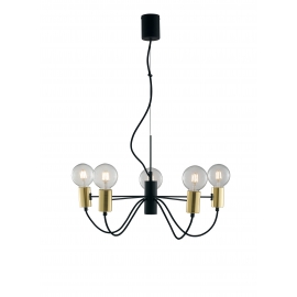 SOSPENSIONE AXON NERA/ORO 5XE27 60X34CM