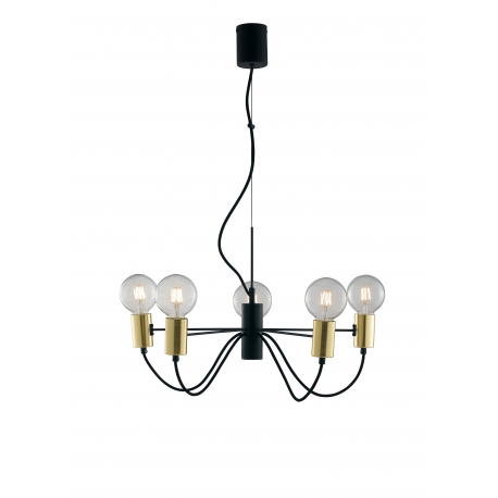 SOSPENSIONE AXON NERA/ORO 5XE27 60X34CM