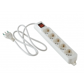 MULTIPRESA 5 SCHUKO CON INTERRUTTORE E CAVO 1,5M C