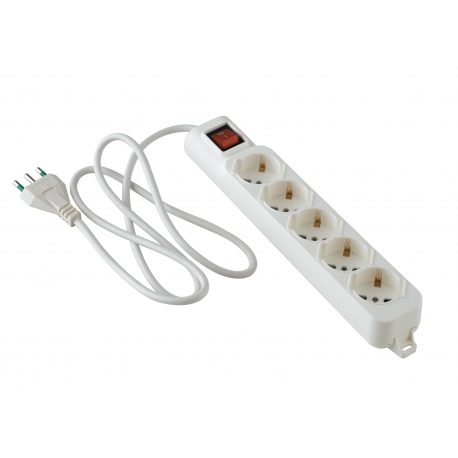 MULTIPRESA 5 SCHUKO CON INTERRUTTORE E CAVO 1,5M C