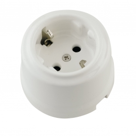 PRESA ELETTRICA SCHUKO CLAY IN PORCELLANA BIANCA 6