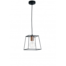 SOSPENSIONE HARLEM NERO 1XE27 22X22CM