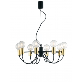 SOSPENSIONE AXON NERA/ORO 8XE27 66X34CM