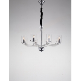 LAMPADARIO AURORA TRASPARENTE 8XE14 73X48CM
