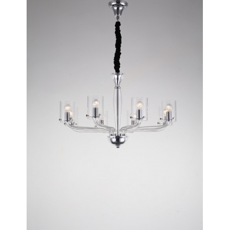 LAMPADARIO AURORA TRASPARENTE 8XE14 73X48CM