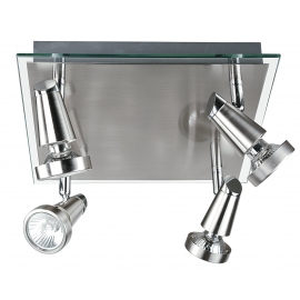 SPOT LED MIAMI ORIENTABILE NIKEL CON VETRO 4XGU10 