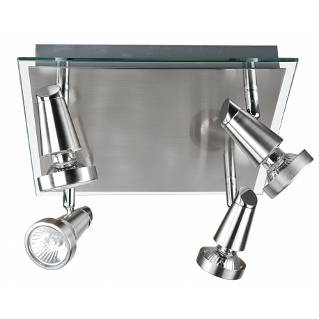 SPOT LED MIAMI ORIENTABILE NIKEL CON VETRO 4XGU10 