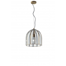 SOSPENSIONE CHESTER OTTONE 1XE27 30X34CM