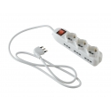 MULTIPRESA 3 SCHUKO E 6 BIPASSO CON INTERRUTTORE E