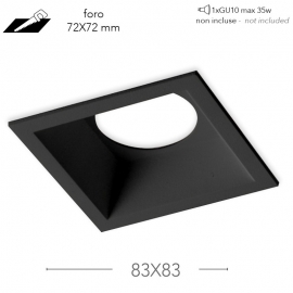 STRUTTURA INCASSO AYRIS NERA 1XGU10 8,3X8,3X11,1CM