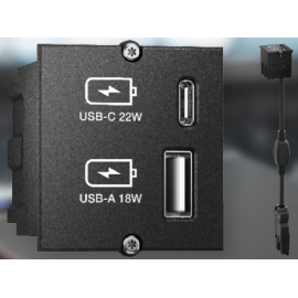 CHARGER MODULE 1x USB-A (18W) + 1x USB-C (22W)