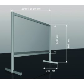 PROTECTION WALL ALUM PROFILE 1000x346x800 mm