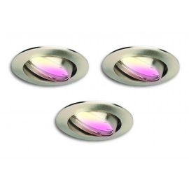 3x Spots NICKEL iDual (White +Colors) GU10 + RC