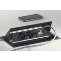 BLACK MULTIPLE 5x SCHUKO + 2x USB CHARGER + SWITCH