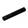 BLACK MULTIPLE 5x SCHUKO + 2x USB CHARGER + SWITCH
