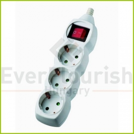 Table socket 3way with switch 1.4m, 3G1.5mm², wh