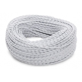 CAVO ELETTRICO CLAY IN TESSUTO BIANCO 2X0,75 2500C